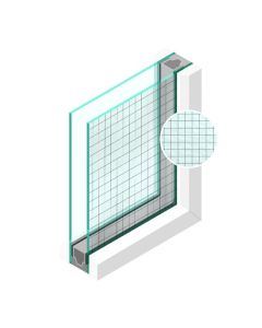 Dubbel glas Figuur Draadglas Brute/Normaal 6/7mm - sp - 4mm