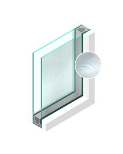 Dubbel glas Figuur Guss antiek blank 4mm - sp - 4mm