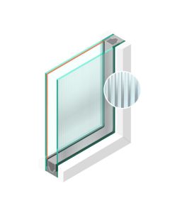 Dubbel glas Figuur HR++ Canale mat blank 4mm - sp - #4mm