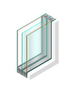 Triple glas HR+++ - Cathedraal Duits blank 4mm - sp - #4mm - sp - #4mm