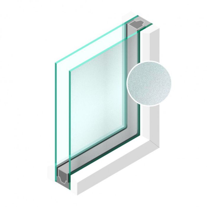 Dubbel glas Figuur Crepie blank 4mm - sp - 4mm